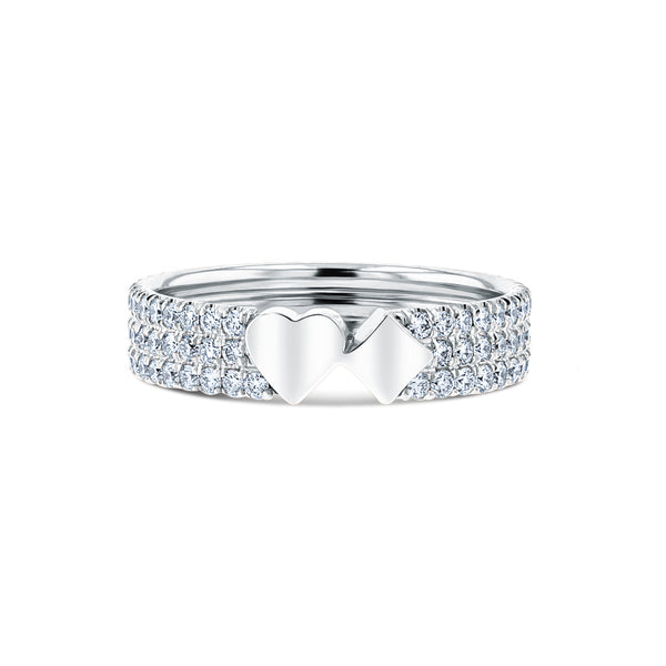 Hearts&Diamonds TRIPPLE DELIGHT PAVÉ Ring in White Gold