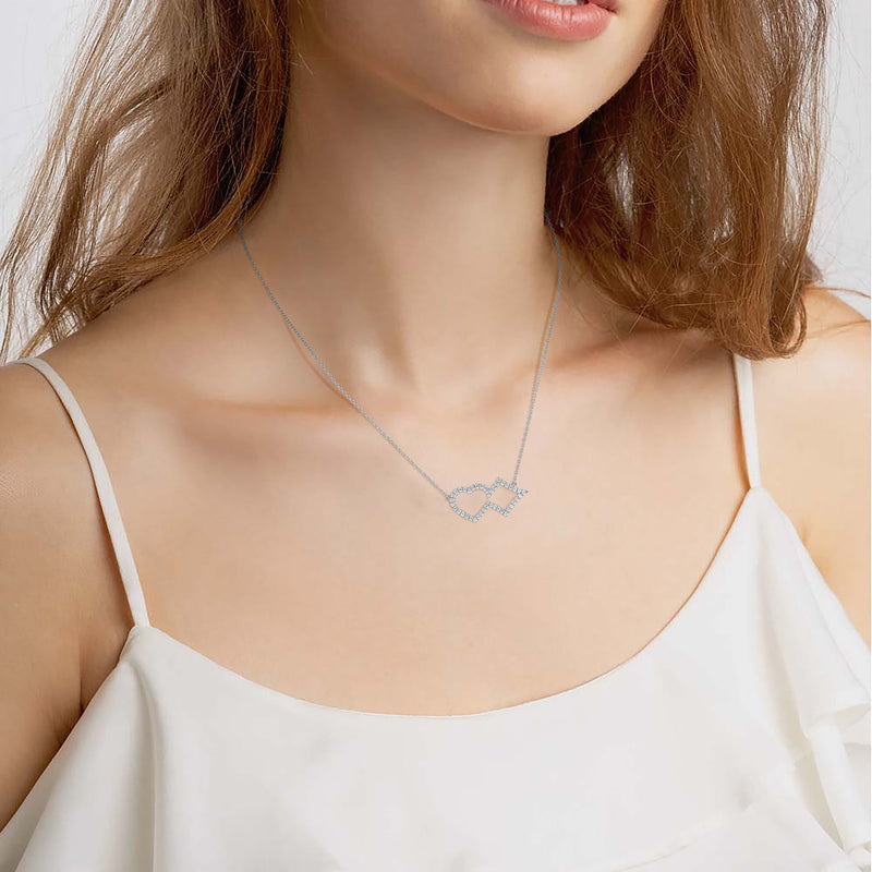 Hearts&Diamonds DELIGHT AIR PAVÉ Necklace in White Gold