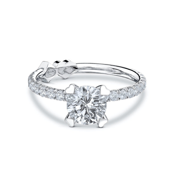 Hearts&Diamonds TRUE DELIGHT Engagement Ring in White Gold or Platinum