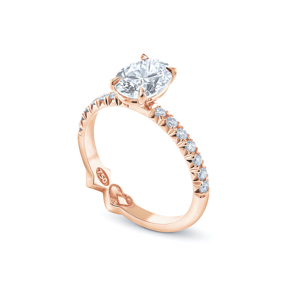 Hearts&Diamonds Oval TRUE DELIGHT Engagement Ring in Rose Gold