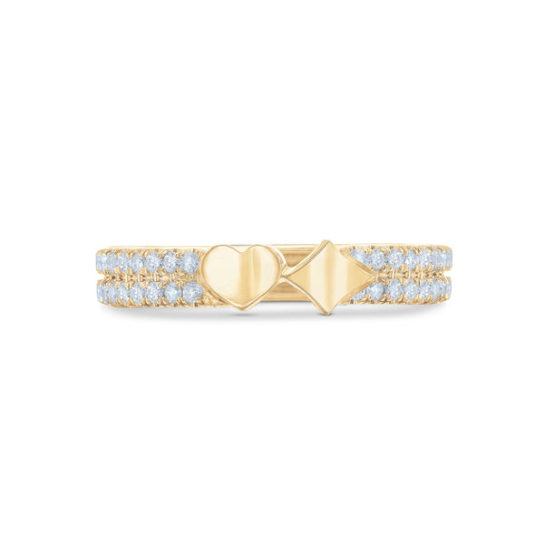 Hearts&Diamonds DOUBLE DELIGHT PAVÉ Ring in Yellow Gold