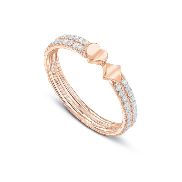 Hearts&Diamonds DOUBLE DELIGHT PAVÉ Ring in Rose Gold