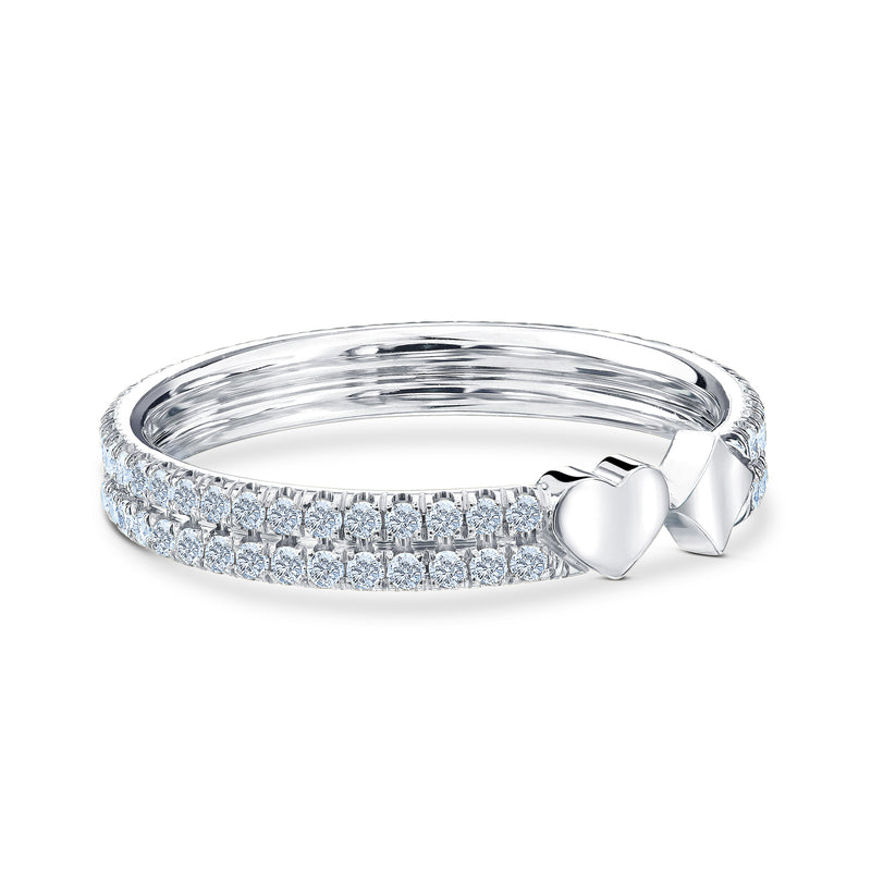 Hearts&Diamonds DOUBLE DELIGHT PAVÉ Ring in White Gold