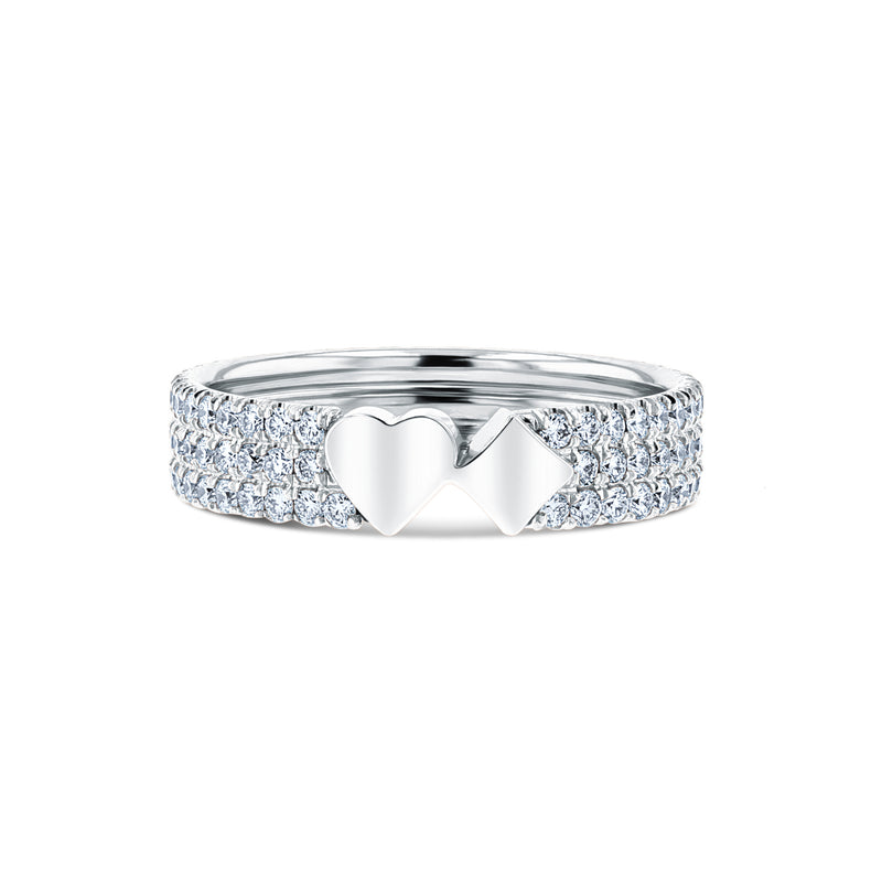 Hearts&Diamonds TRIPPLE DELIGHT PAVÉ Ring in White Gold