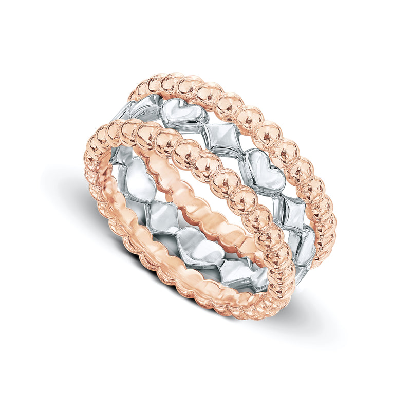 Hearts&Diamonds DELIGHT 2-Tone Ring in Rose & White Gold