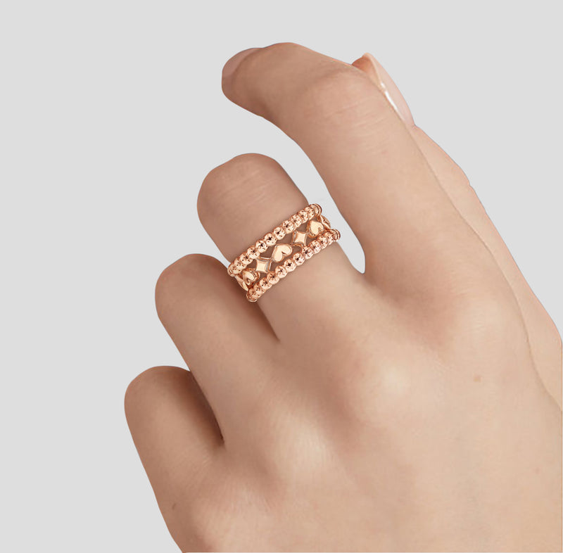 Hearts&Diamonds DELIGHT Ring in Rose Gold