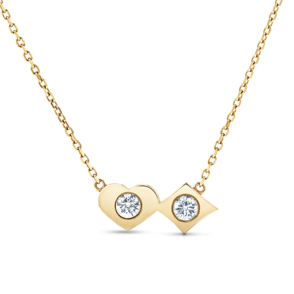 Hearts&Diamonds DELIGHT Necklace in Yellow Gold