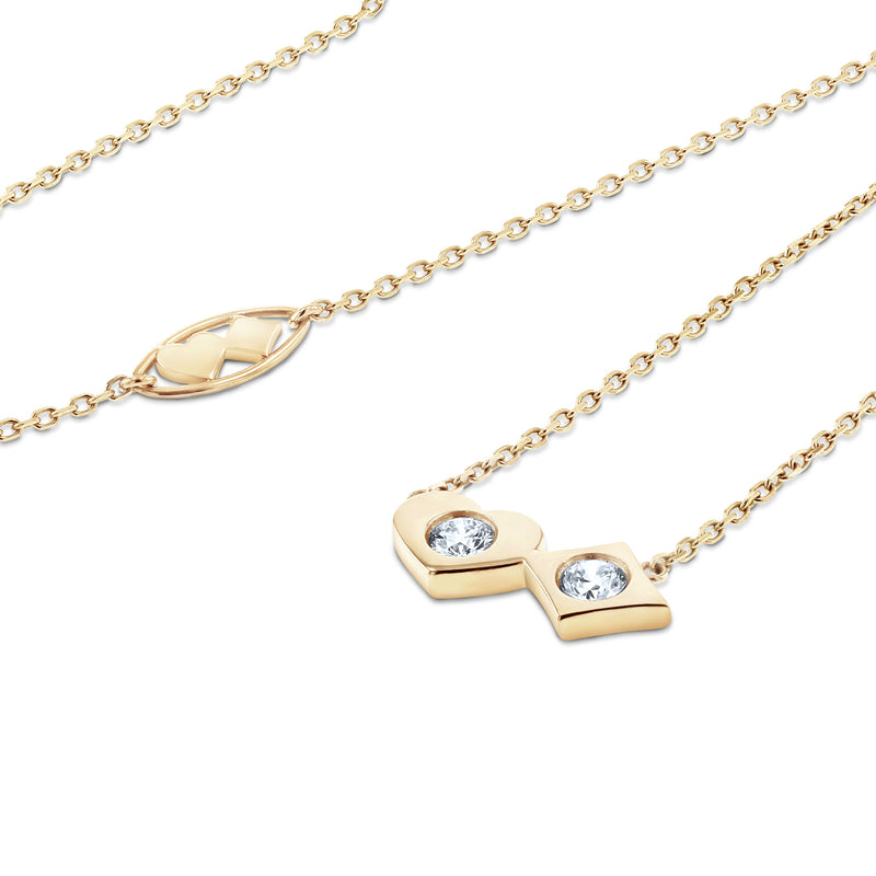 Hearts&Diamonds DELIGHT Necklace in Yellow Gold