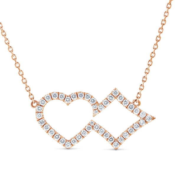 Hearts&Diamonds DELIGHT AIR PAVÉ Necklace in Rose Gold