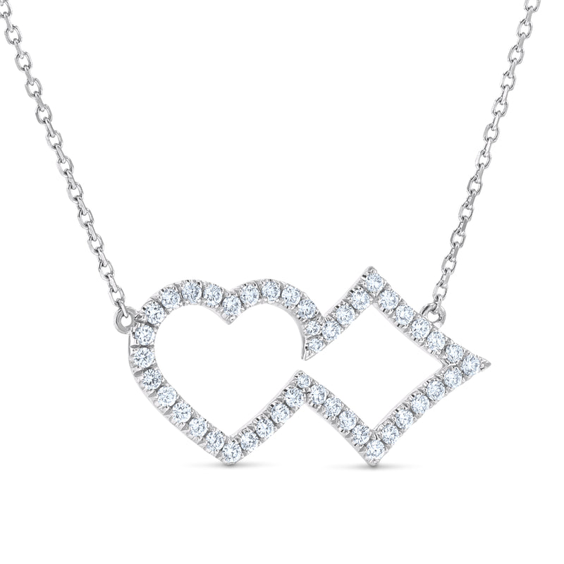 Hearts&Diamonds DELIGHT AIR PAVÉ Necklace in White Gold