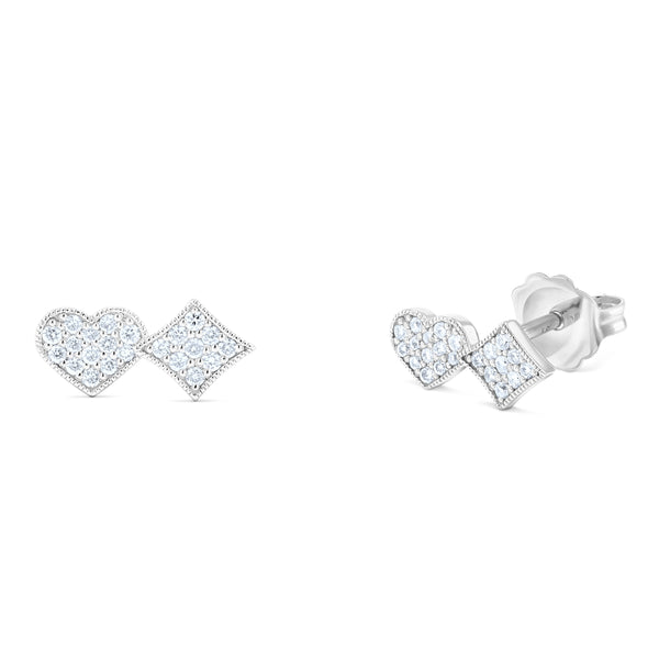 Hearts&Diamonds DELIGHT PAVÉ Earrings in White Gold