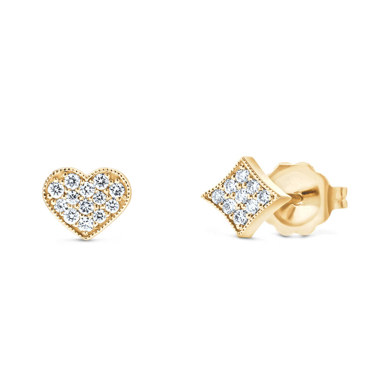 Hearts&Diamonds PURE DELIGHT PAVÉ Earrings in Yellow Gold