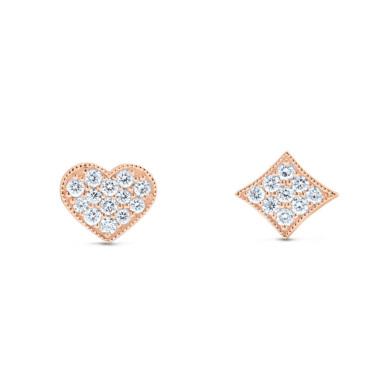 Diamond Heart Earrings | Liven | Find Pave Diamond Heart Studs – Liven  Company