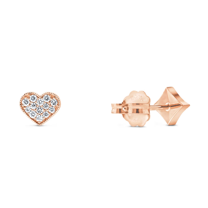 Hearts&Diamonds PURE DELIGHT PAVÉ Earrings in Rose Gold
