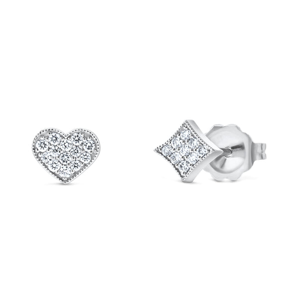 Hearts&Diamonds PURE DELIGHT PAVÉ Earrings in White Gold